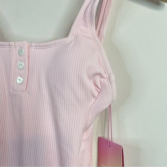 Stoney Clover x Target Pink Ribbed One Piece Cheeky High Leg Swimsuit XS 0 2 new - Picture 4 of 14